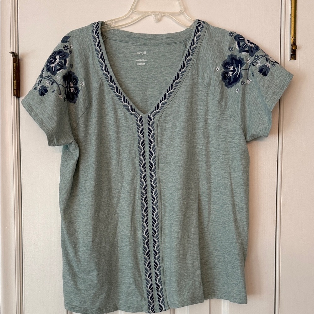 J. Jill embroidered tee